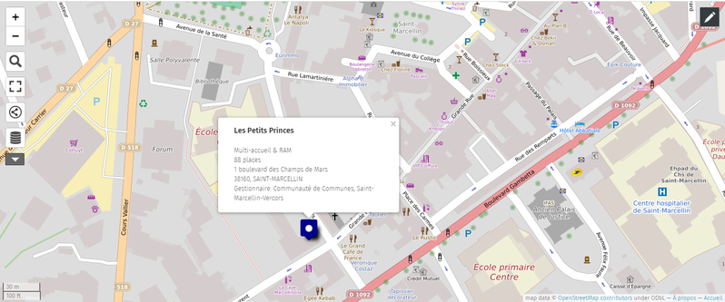 Datavisualisation Etablissements petite enfance Saint-Marcellin