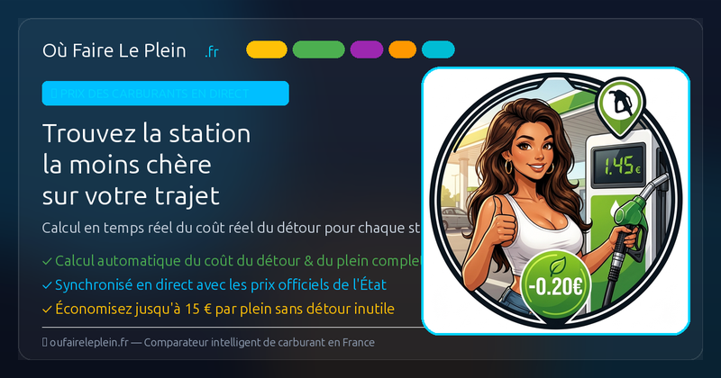 Où Faire Le Plein — Comparateur de carburant avec calcul du coût du détour 