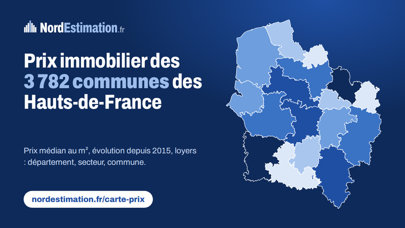Prix immobilier au m² des 3 782 communes des Hauts-de-France