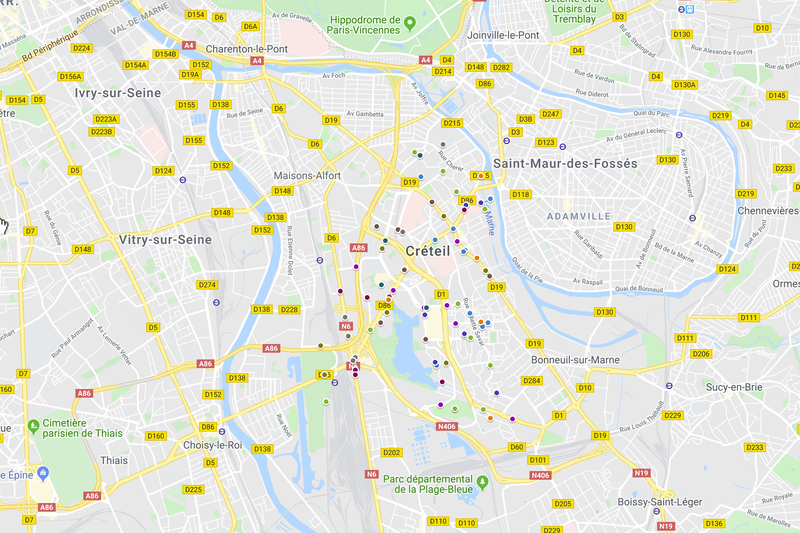 Les accidents de vélo à Créteil de 2008 à 2018