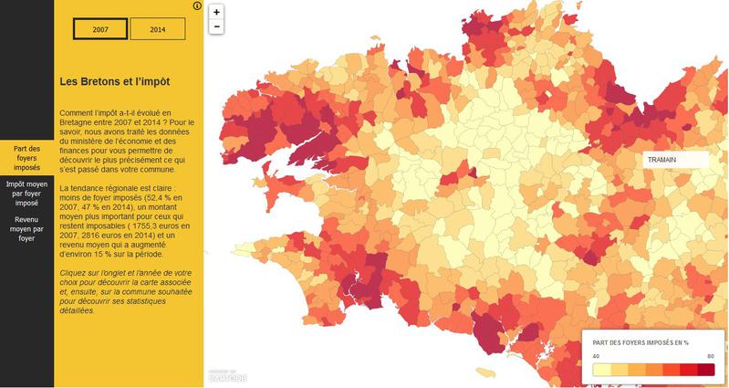 Impôts et revenus. Sept ans d'évolution dans les 1270 communes bretonnes
