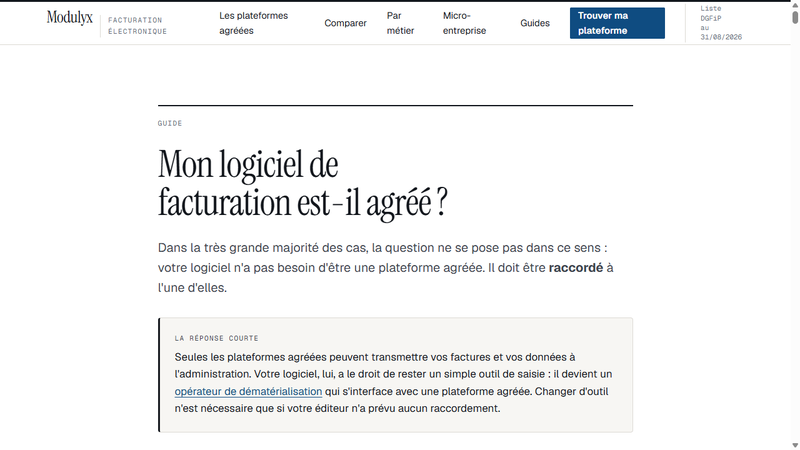 Mon logiciel de facturation est-il agréé ? Recherche par nom