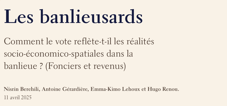 Comprendre la répartition des votes dans la grande banlieue parisienne