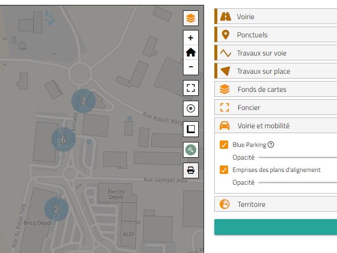 Les stationnements PMR sont dans le logiciel Mon Territoire Voirie 