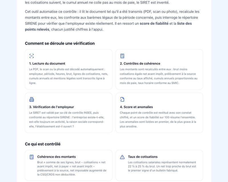Gentry - Vérifier une fiche de paie de dossier de location