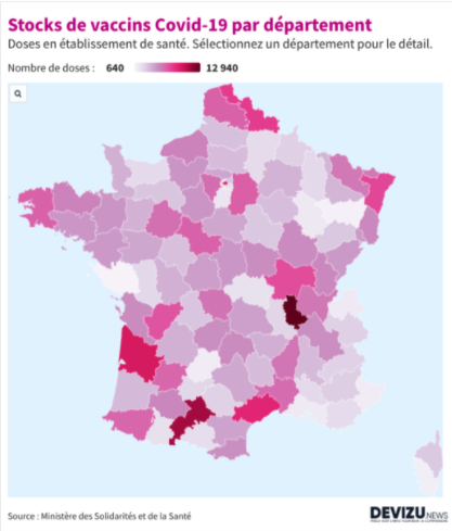 Covid-19 : les stocks de vaccins et leur répartition en France