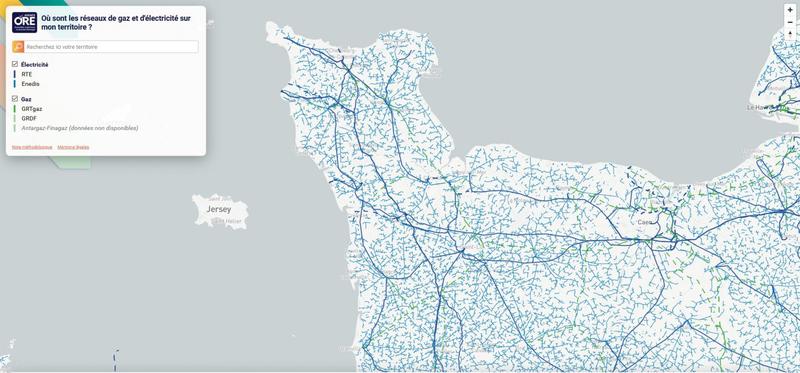 Cartographie des réseaux électriques et gaziers