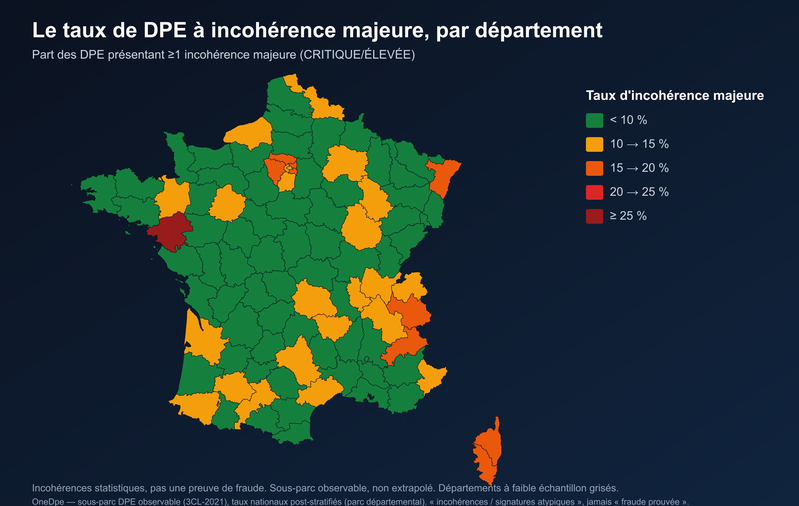 Baromètre de fiabilité des DPE 2026 — contrôle de cohérence des diagnostics publiés