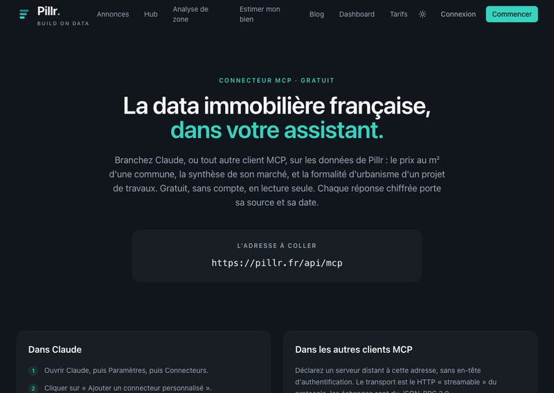Serveur MCP de données immobilières communales pour les assistants IA