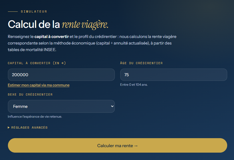 Rente viager : calcul, montant et fiscalité.