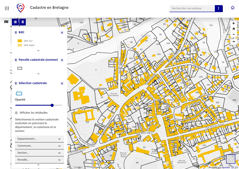 Consultation du cadastre en Bretagne