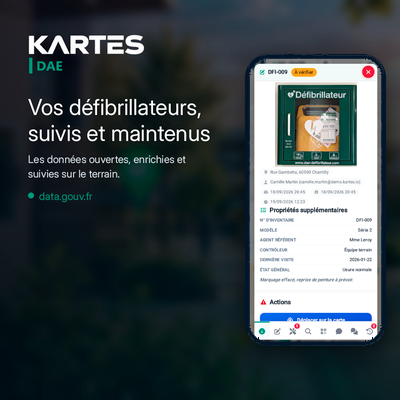 KARTES DAE : Enrichir et maintenir la base des défibrillateurs (Géo’DAE)