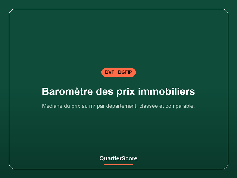 QuartierScore — Baromètre des prix immobiliers par département