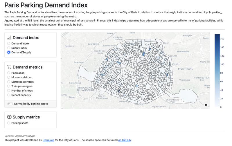 Where to build new bicycle parking spots in Paris? Supporting data-driven decision-making with open data