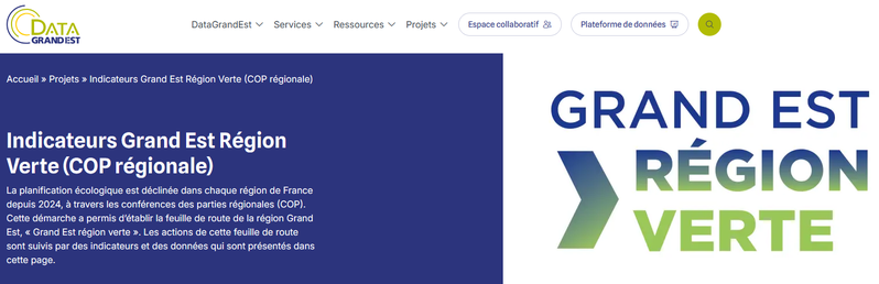 Visualisation des indicateurs régionaux de la planification écologique en Grand Est