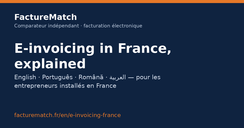 E-invoicing in France explained to foreign entrepreneurs (English, Português, Română, العربية)