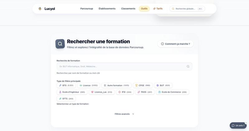 Lucyol - Simulateur Parcoursup : évaluez vos chances d'admission