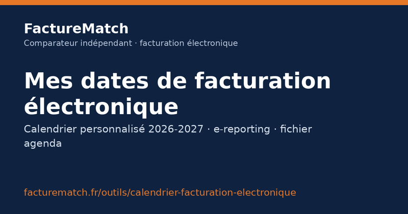 Calendrier personnalisé de la facturation électronique 2026-2027 : mes dates d'obligation