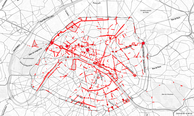 Cartographie temporelle chantiers Paris