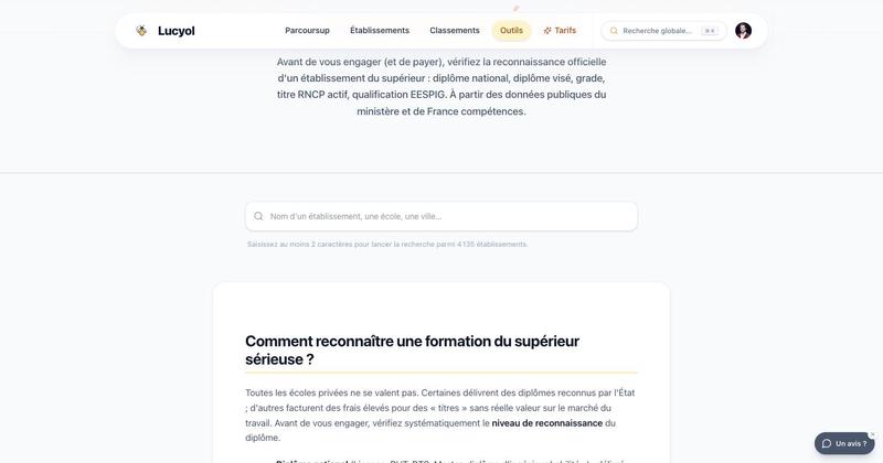 Lucyol - Diplôme reconnu par l'État ? Vérifier une formation du supérieur