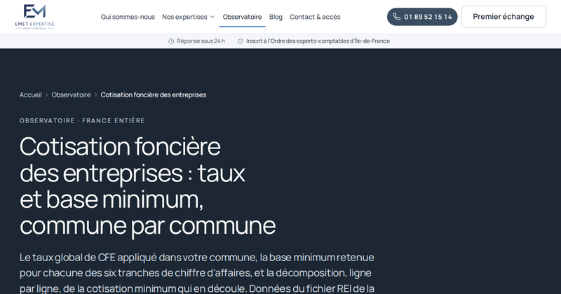 Observatoire de la cotisation foncière des entreprises, commune par commune