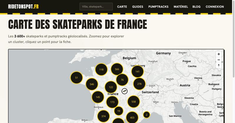 Ride Ton Spot — carte et annuaire des skateparks et pumptracks de France