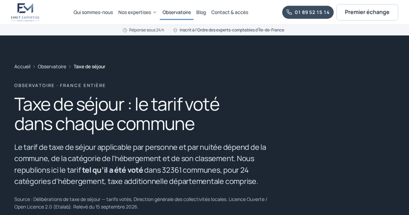 Observatoire de la taxe de séjour : le tarif voté dans 32 361 communes